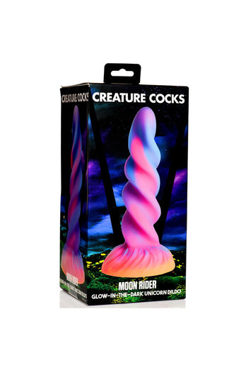 XR Brands - Creature Cocks - Moon Rider Glow-In-The-Dark Silicone Dildo - Stag Shop