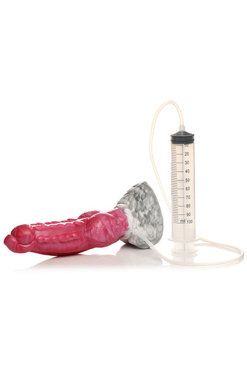 XR Brand - Creature Cocks - Resurrector Phoenix Squirting Silicone Dildo - Red/White - Stag Shop