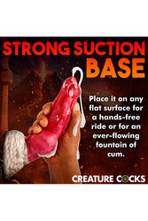 XR Brand - Creature Cocks - Resurrector Phoenix Squirting Silicone Dildo - Red/White - Stag Shop