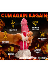 XR Brand - Creature Cocks - Resurrector Phoenix Squirting Silicone Dildo - Red/White - Stag Shop
