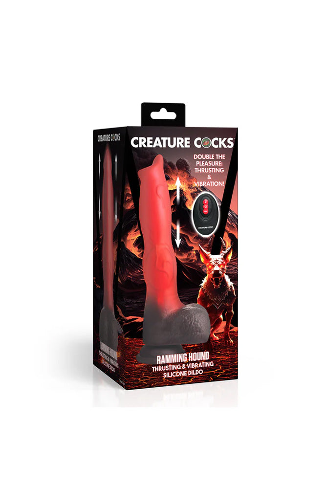 XR Brands - Creature Cocks - Ramming Hound Thrusting & Vibrating Silicone Dildo - Stag Shop