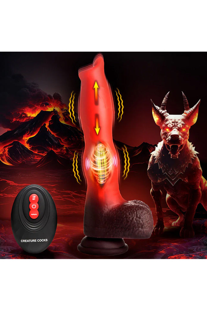 XR Brands - Creature Cocks - Ramming Hound Thrusting & Vibrating Silicone Dildo - Stag Shop