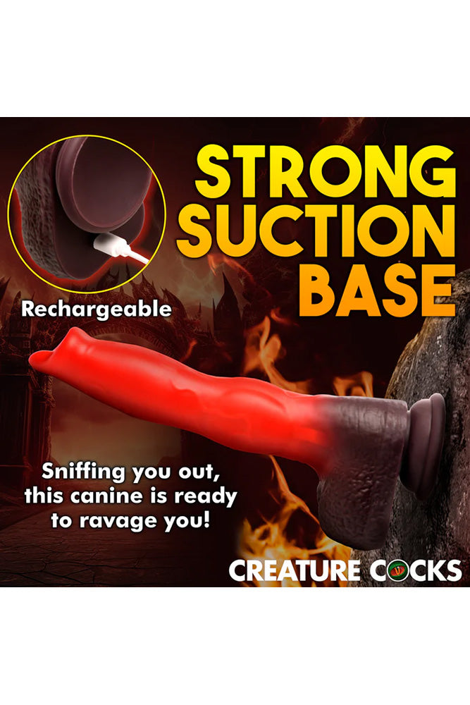 XR Brands - Creature Cocks - Ramming Hound Thrusting & Vibrating Silicone Dildo - Stag Shop