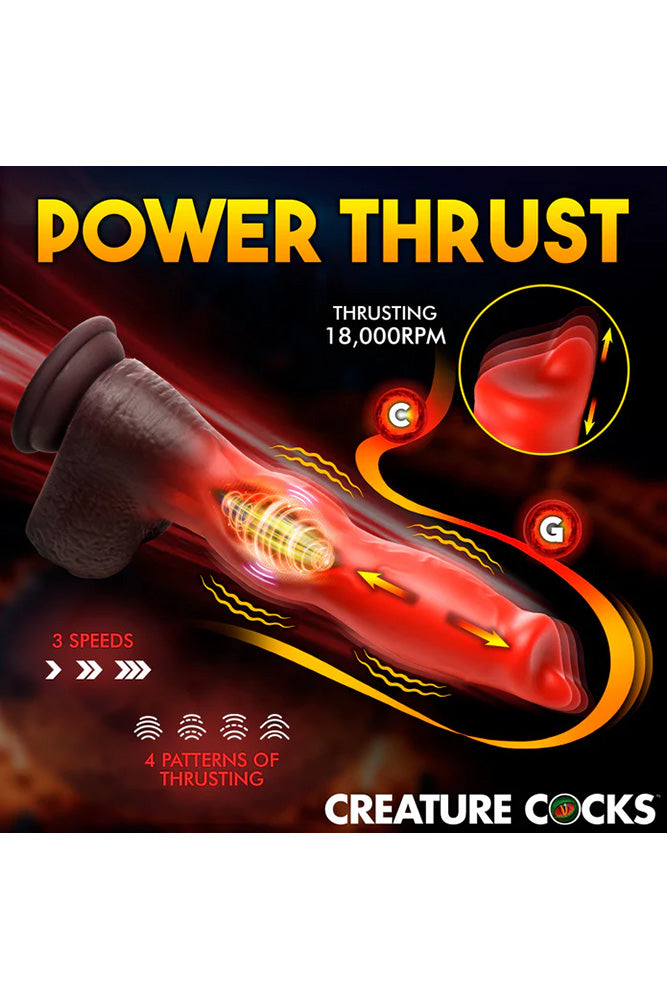 XR Brands - Creature Cocks - Ramming Hound Thrusting & Vibrating Silicone Dildo - Stag Shop