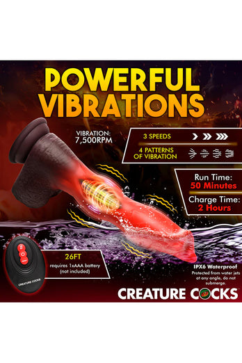 XR Brands - Creature Cocks - Ramming Hound Thrusting & Vibrating Silicone Dildo - Stag Shop