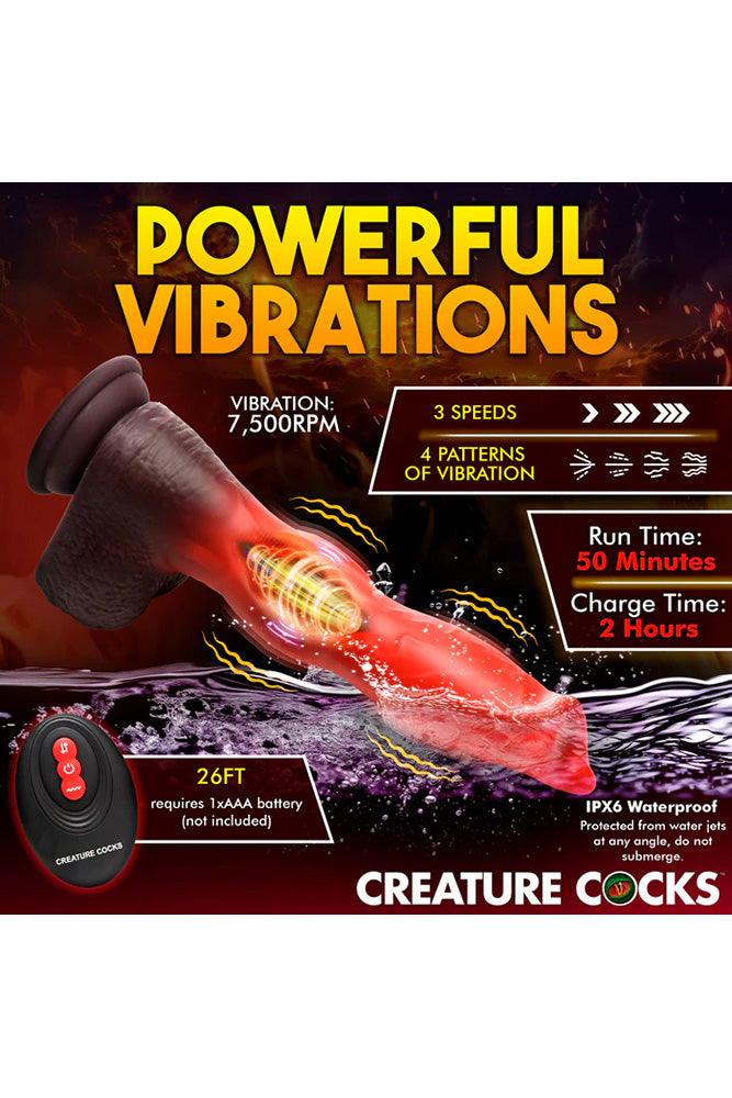 XR Brands - Creature Cocks - Ramming Hound Thrusting & Vibrating Silicone Dildo - Stag Shop