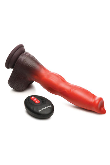 XR Brands - Creature Cocks - Ramming Hound Thrusting & Vibrating Silicone Dildo - Stag Shop