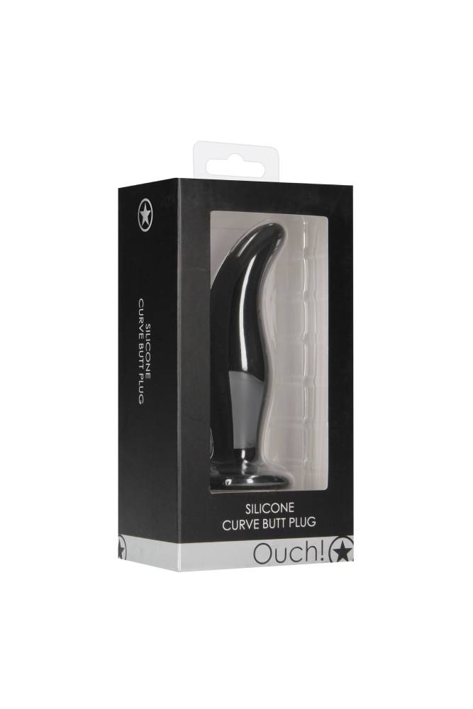Ouch by Shots Toys - Curve Butt Plug - Black - Stag Shop