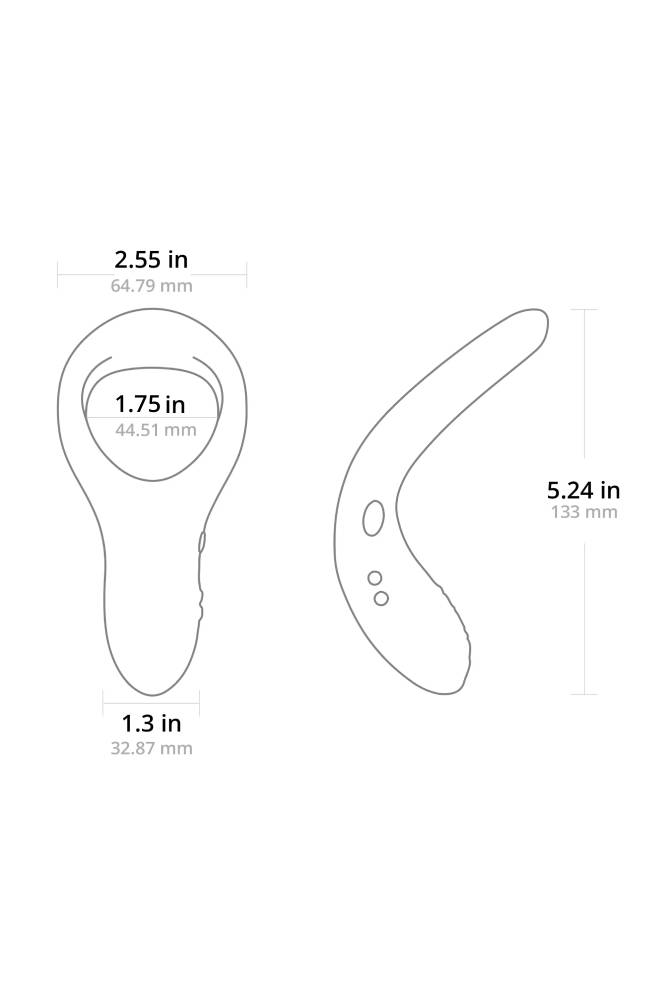 Lovense - Diamo Bluetooth Vibrating Cock Ring - Black - Stag Shop