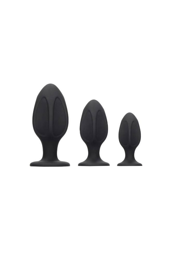 Ouch by Shots Toys - Diamond Shape Butt Plug Set - Black - Stag Shop
