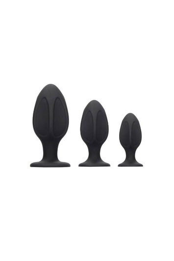 Ouch by Shots Toys - Diamond Shape Butt Plug Set - Black - Stag Shop