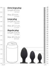 Ouch by Shots Toys - Diamond Shape Butt Plug Set - Black - Stag Shop