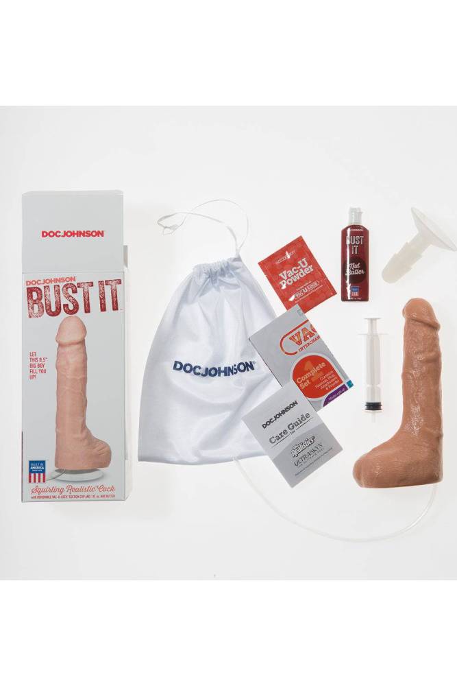 Doc Johnson - Bust It - Squirting Realistic Cock - Beige - Stag Shop