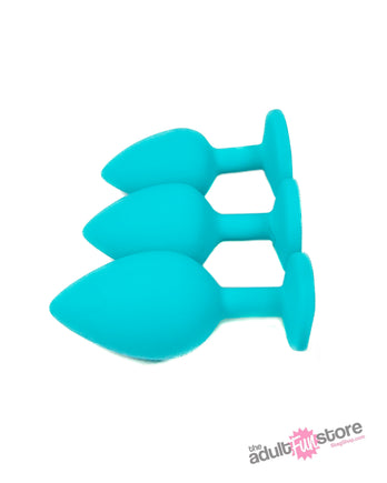 Doc Johnson - A Play - Silicone Anal Trainer Set - Teal - Stag Shop