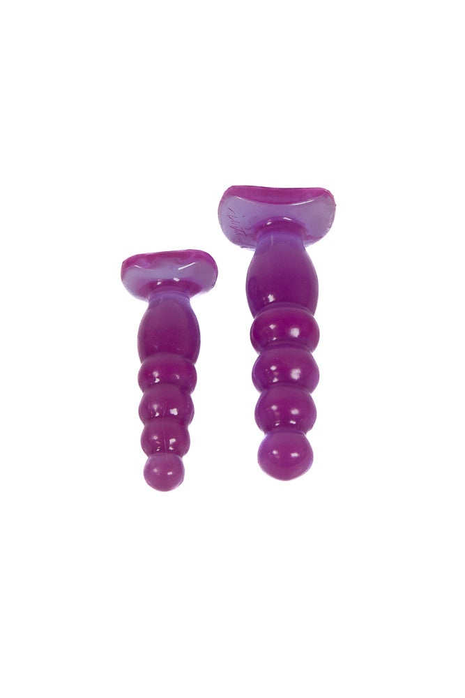 Crystal Jellies by Doc Johnson - Anal Delight Trainer Kit - Purple - Stag Shop