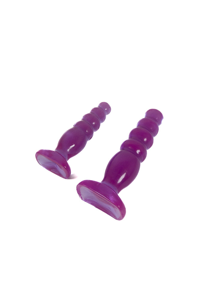 Crystal Jellies by Doc Johnson - Anal Delight Trainer Kit - Purple - Stag Shop