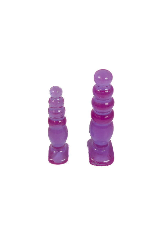 Crystal Jellies by Doc Johnson - Anal Delight Trainer Kit - Purple - Stag Shop