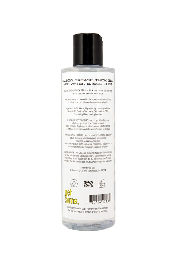 Elbow Grease - H20 Thick Gel Water-Based Lubricant - 8.5oz - Stag Shop