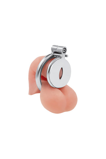 Electric Eel - Lockmaster - Stainless Steel Flat Inverted Chastity Cage With Cats Eye - Stag Shop