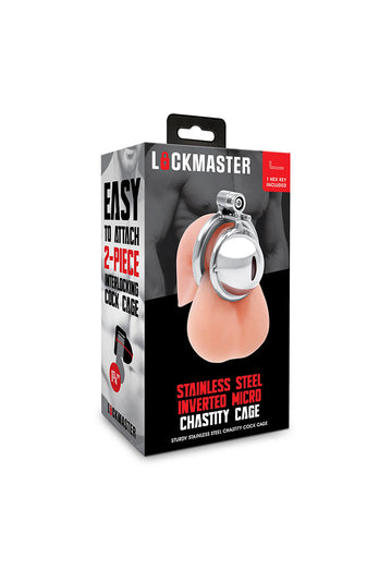 Electric Eel - Lockmaster - Stainless Steel Inverted Micro Chastity Cage - Stag Shop
