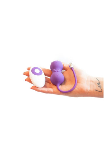 Emojibator - Kitty Cat Remote Control Kegel Toy - Purple - Stag Shop