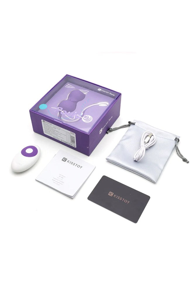 Emojibator - Kitty Cat Remote Control Kegel Toy - Purple - Stag Shop