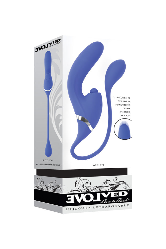 Evolved - All In Triple Triple-Action Thrusting, Tapping & Plug Vibrator - Stag Shop