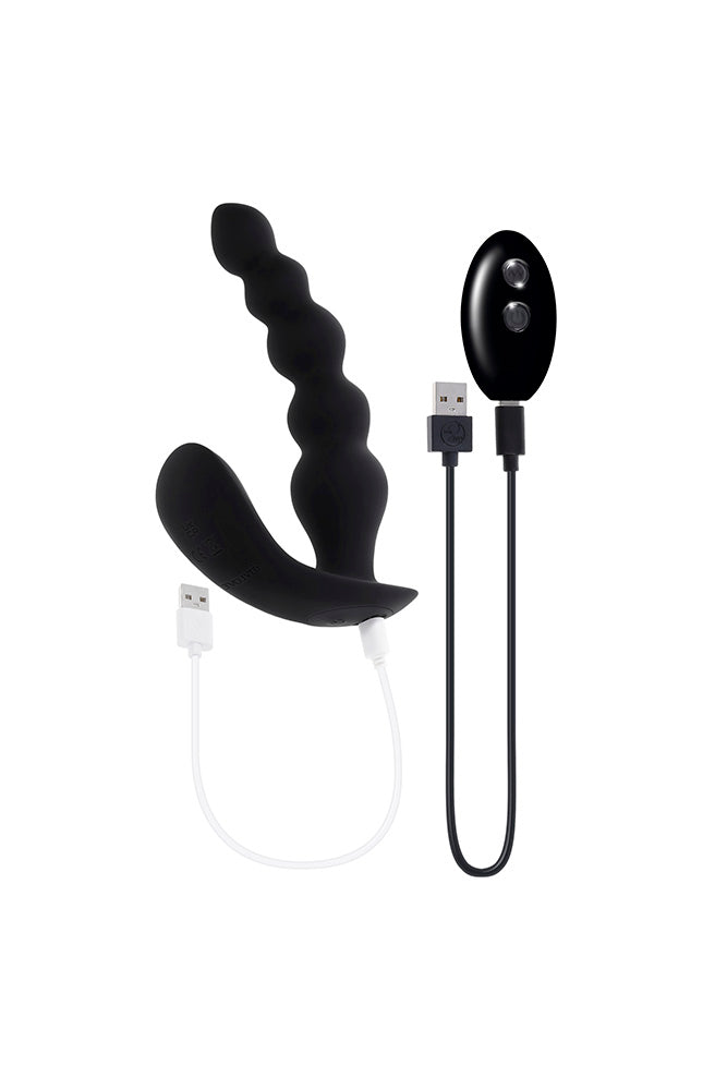 Evolved - Bead Me Up Vibrating Prostate Massager With Remote Control - Black - Stag Shop