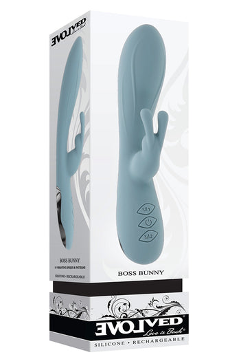 Evolved - Boss Bunny Rabbit Vibrator - Aqua - Stag Shop