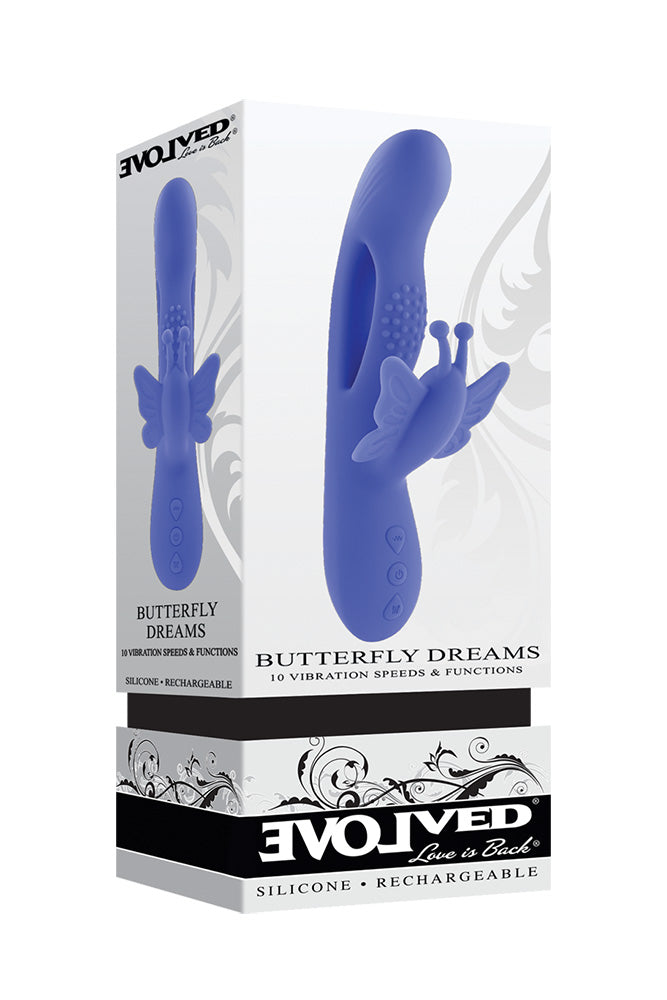 Evolved - Butterfly Dreams Rabbit Vibrator - Blue - Stag Shop