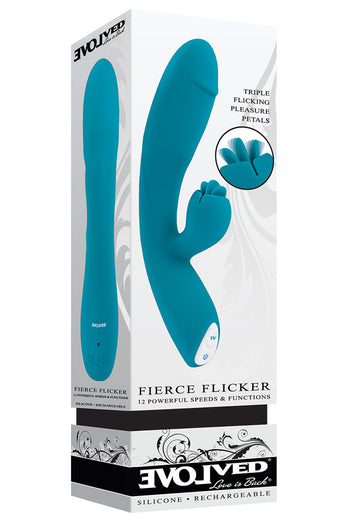 Evolved - Fierce Flicker Dual Vibrator - Teal - Stag Shop