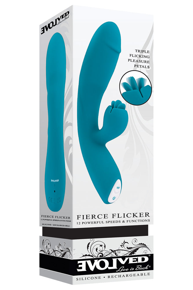 Evolved - Fierce Flicker Dual Vibrator - Teal - Stag Shop