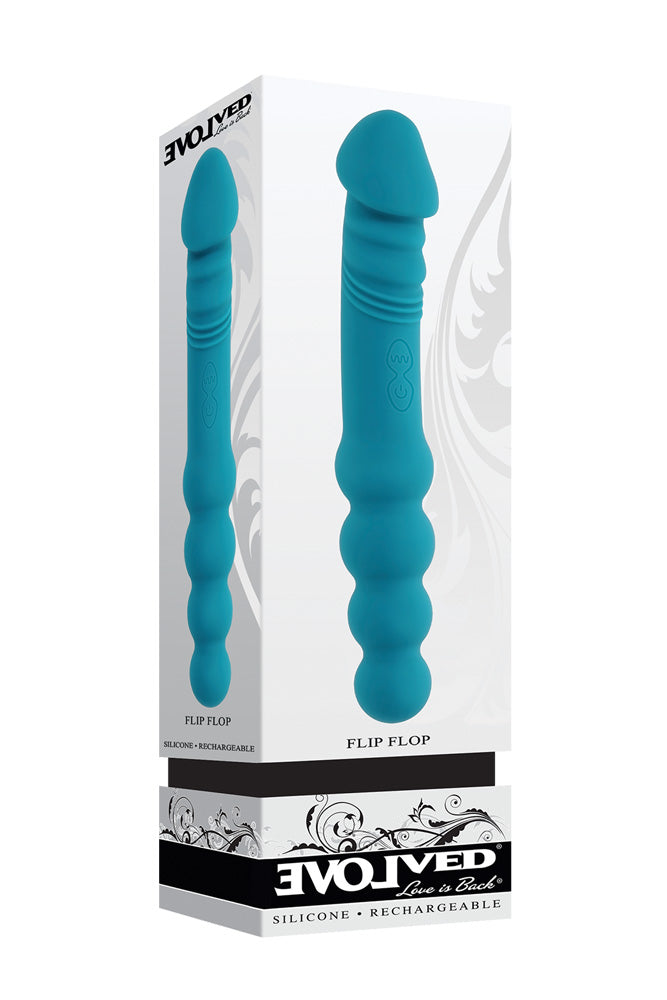 Evolved - Flip Flop Dual-Ended Vibrator - Teal - Stag Shop