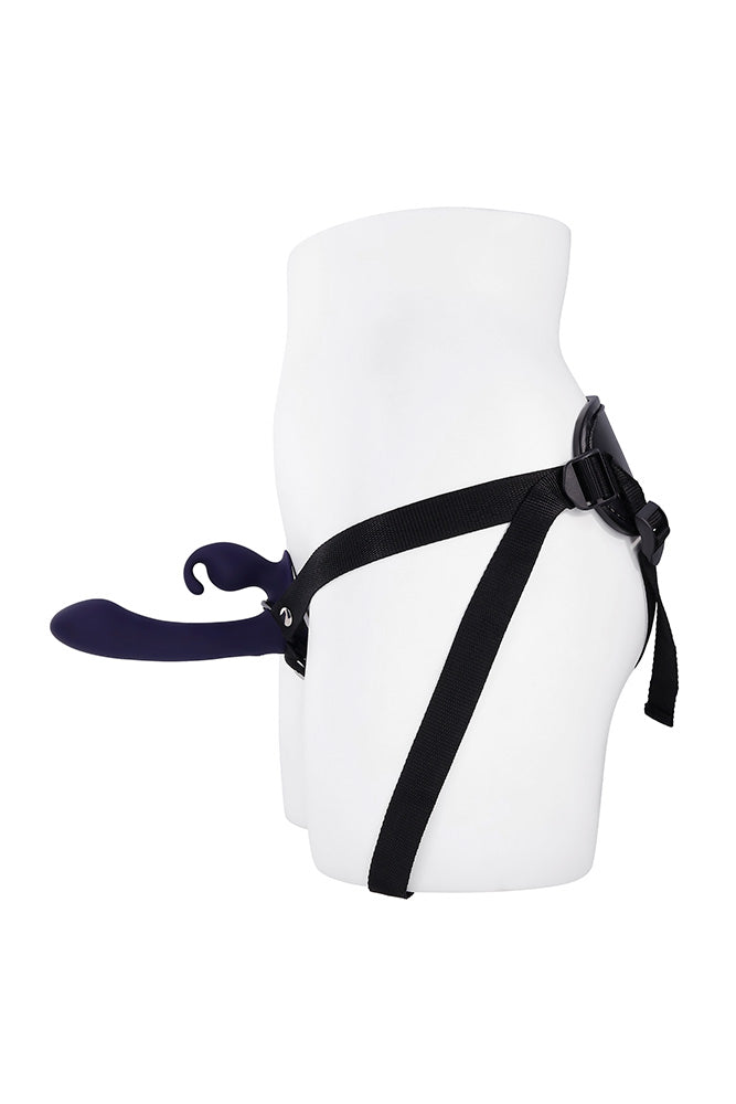 Evolved - Giving Vibes Strap-On Harness With Remote Controlled Rabbit Vibrator - Stag Shop