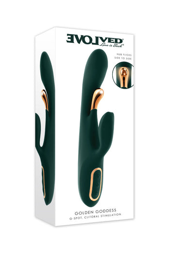 Evolved - Golden Goddess Dual Vibrator With G-Spot Stimulator - Stag Shop