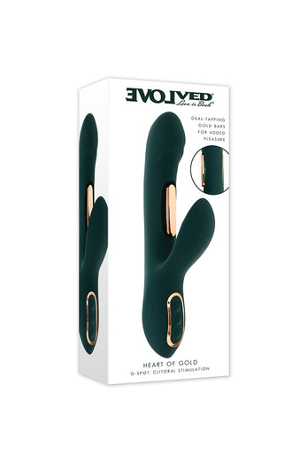 Evolved - Heart of Gold Dual Tapping Vibrator - Stag Shop