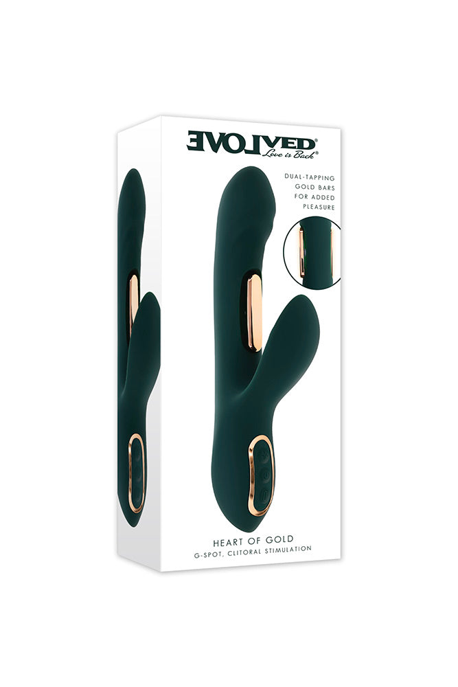 Evolved - Heart of Gold Dual Tapping Vibrator - Stag Shop