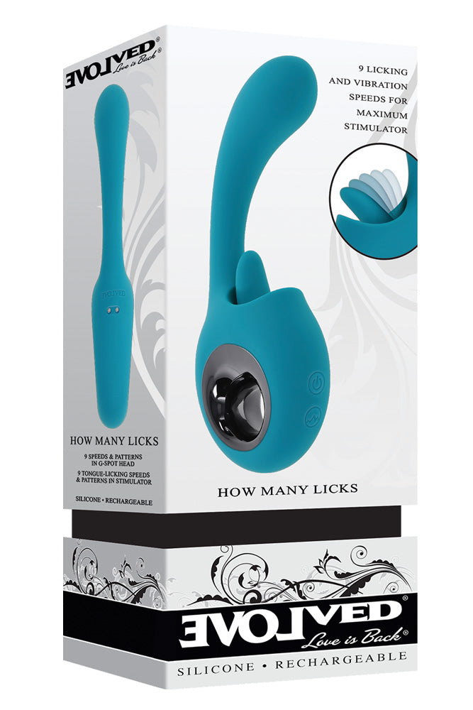Evolved - How Many Licks Dual Vibrator - Turquoise - Stag Shop