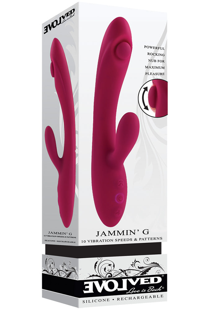 Evolved - Jammin' G Stroking Rabbit Vibrator - Red - Stag Shop