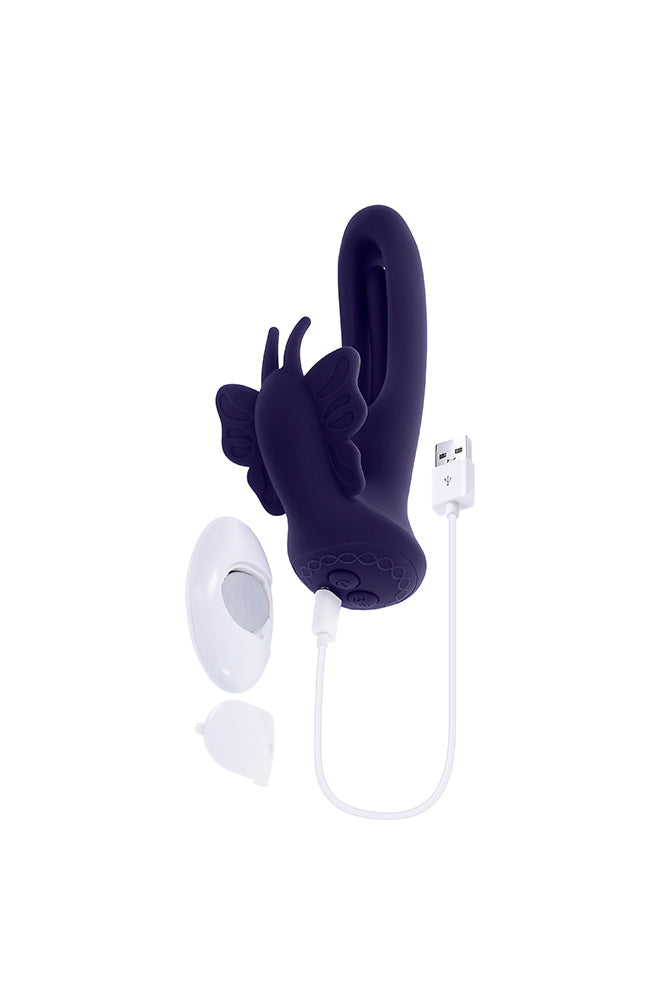 Evolved - Lord of the Wings Wearable Butterfly Vibrator with Remote Control - Purple - Stag Shop