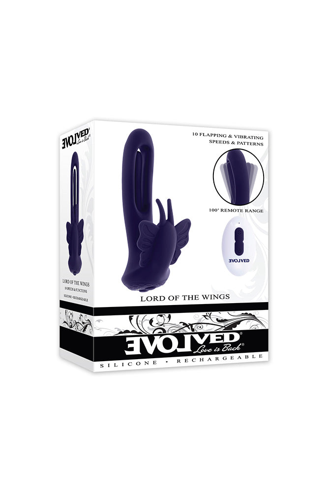 Evolved - Lord of the Wings Wearable Butterfly Vibrator with Remote Control - Purple - Stag Shop