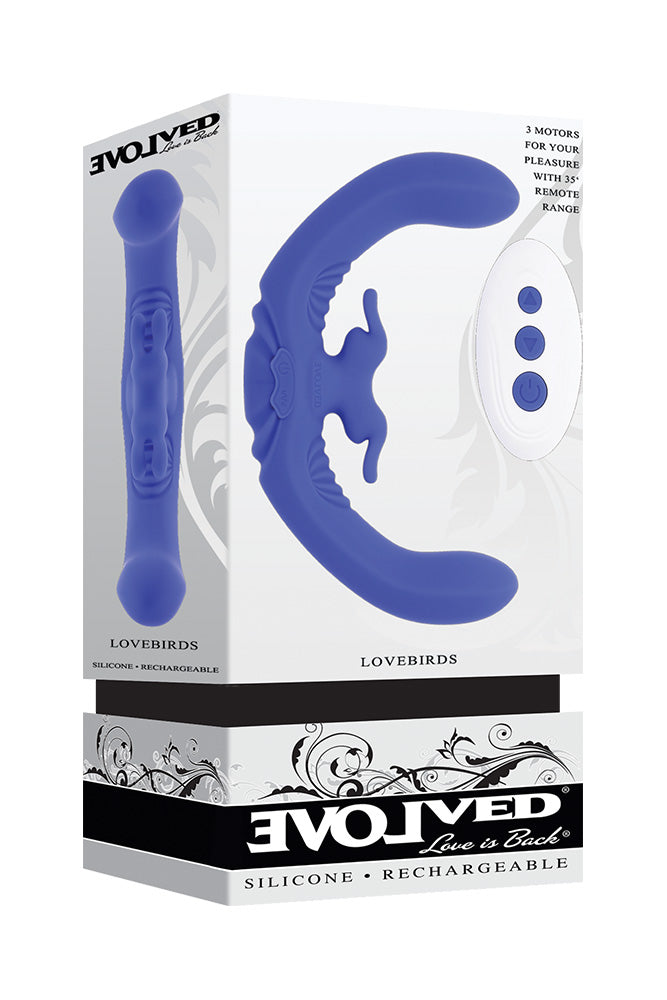 Evolved - Lovebirds Dual-Ended Rabbit Vibrator With Remote Control - Stag Shop