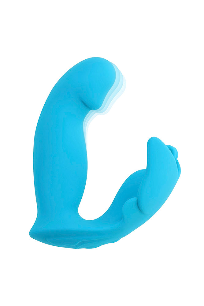 Evolved Novelties - Spread Your Wings Dual Vibrator With Come-Hither Motion - Turquoise - Stag Shop