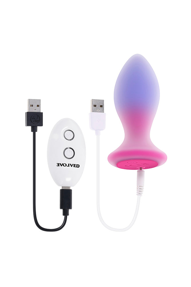 Evolved - Paradise Vibrating & Remote Controlled Anal Plug - Pink/Purple - Stag Shop