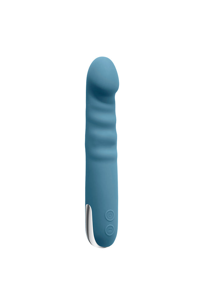 Evolved - Queen Of All Trades Thrusting Vibrator With Rotating Beads - Teal - Stag Shop