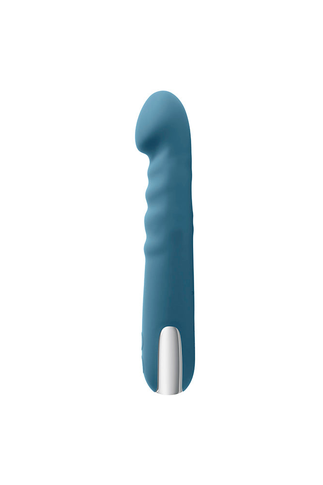 Evolved - Queen Of All Trades Thrusting Vibrator With Rotating Beads - Teal - Stag Shop