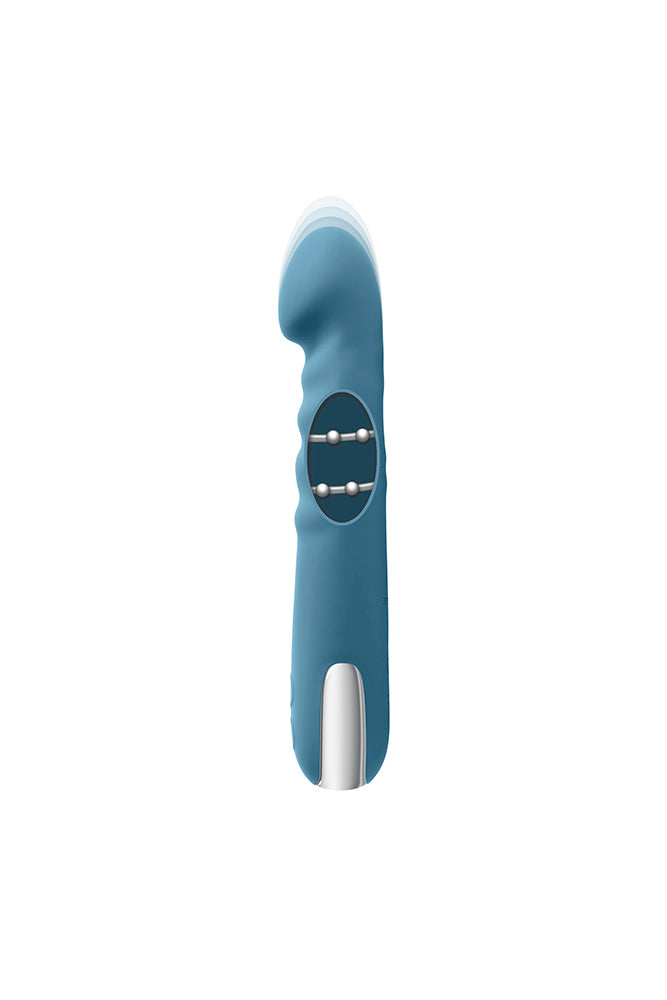 Evolved - Queen Of All Trades Thrusting Vibrator With Rotating Beads - Teal - Stag Shop