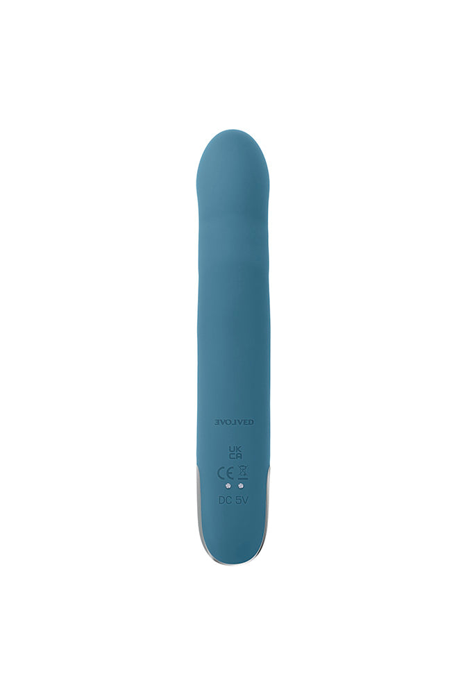 Evolved - Queen Of All Trades Thrusting Vibrator With Rotating Beads - Teal - Stag Shop