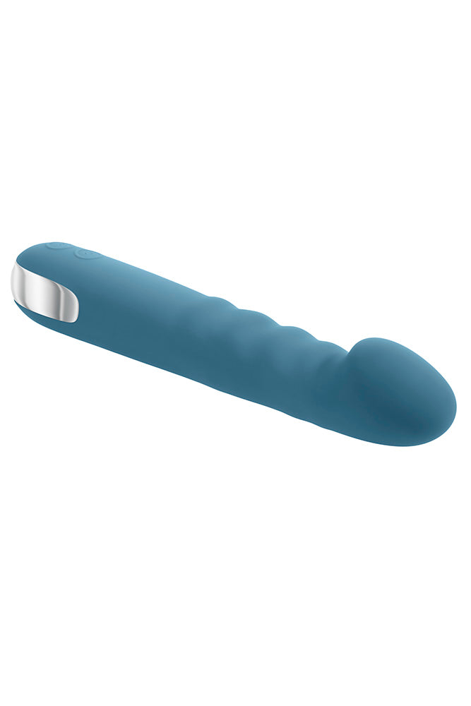 Evolved - Queen Of All Trades Thrusting Vibrator With Rotating Beads - Teal - Stag Shop