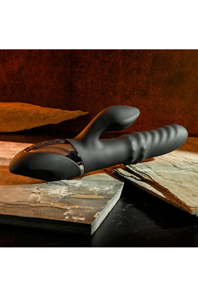 Evolved - Ring It Home Rabbit Vibrator - Black - Stag Shop